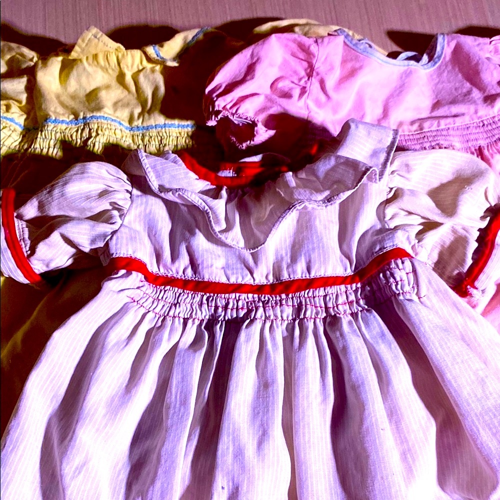 3/$15.  Vintage smocked baby dresses, handmade (1950)